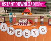Banner - Chevron Cupcake - DIY Printable - Instant Download