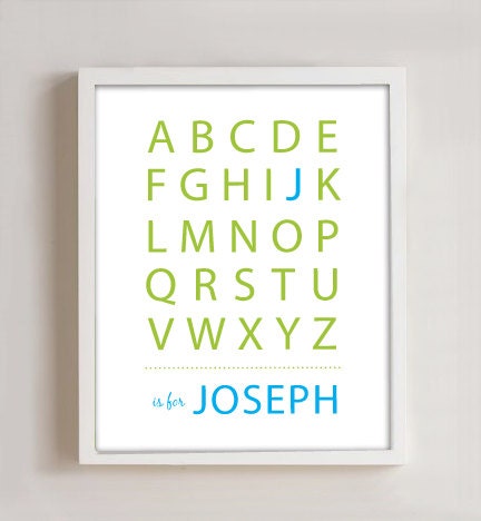 8x10 - Alphabet NAME Print wall art Il_570xn