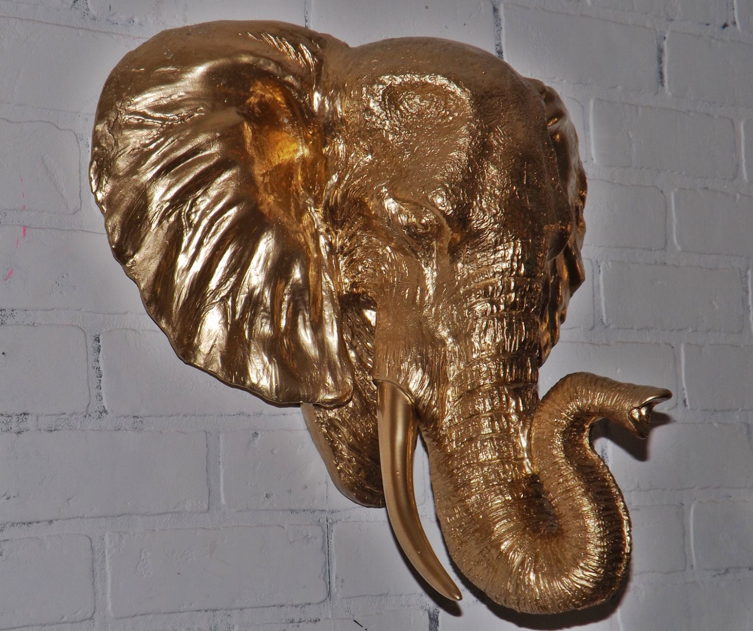 GOLD Faux Elephant Head / Faux Taxidermy /Elephant Decor / Wall Decor