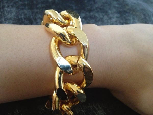 Big Mama II, Thick Chunky Chain Bracelet, 18K Gold Color