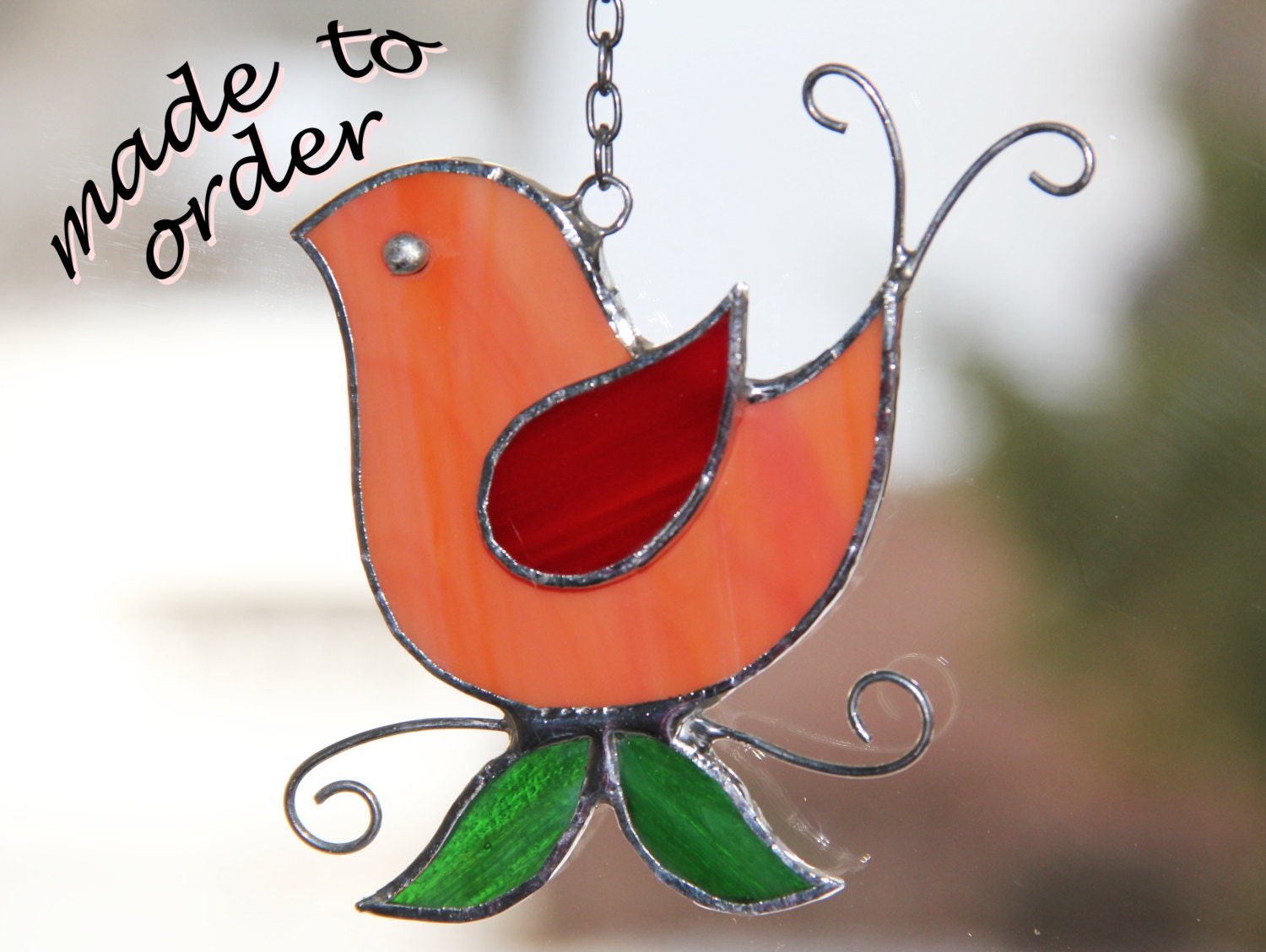 Little Bird Stained Glass - Made to Order