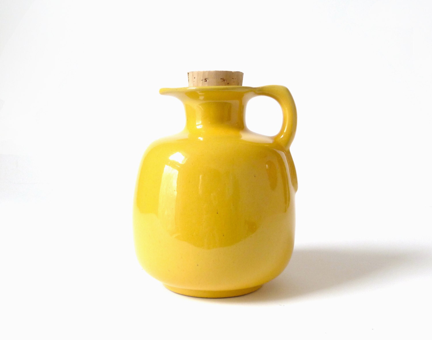 Vintage Sunshine Yellow Frankoma Pitcher ... 833, Ceramic Pitcher, 1950s, MCM Pottery, Honey Jug