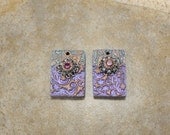 Lavender Earring Beads Bronze Pink Turquoise Earring Focals