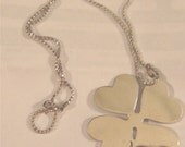 sterling silver 4 Leaf Clover charm pendant necklace vintage so cute