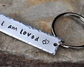 Hand-Stamped  Valentine's Day Keychain - Ready to ship