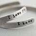 Star Wars Inspired I Love You I Know Han Solo Princess Leia Skinny Cuff Pair by The Copper Fox