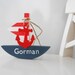 Nautical Nursery - Sailboat with anchor - Nautical personalized decor - Custom made gift