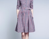 Red Tartan Cotton Dress by Mrs Pomeranz