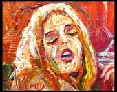Oil Paint on Gallery Wrapped Stretched Canvas 16 by 20 by 3/4 in./ Original Oil Painting Large Impressionist Art Pop Realism Portrait Folk
