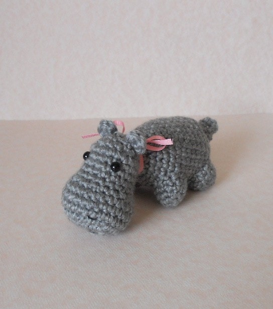 Crochet Hippo the Hippopotamus Amigurumi Animal Plush