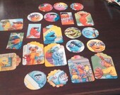 Sesame Street Scrapbooking Tags, Die Cuts, set of 22, upcycled vintage  book, card making, party, table decoration, place card, birthday
