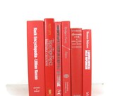 Orange Red with white and silver lettering Collection Vintage Books