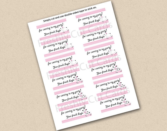Gingham Girl (or Boy) Gift Tag or Food Labels Il_570xn