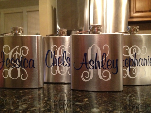 Stainless Steel Personalized Flask for Groomsman or Bridesmaid
