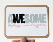 Awesome. That's You and Me Together Card. Anniversary Card. Wedding Card. Engagement Card by mateoandtobias on Etsy