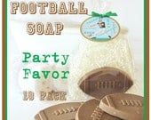 10 FOOTBALL SOAP Boys Birthday Party Favor Pack - personalized, custom gift tag, handmade, glycerin, scented, kids, fun, gift wrapped