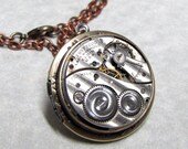 Steampunk Gear Locket Necklace ( MSL1 )