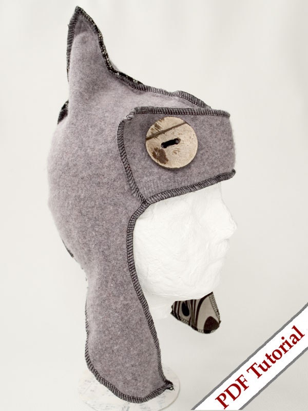 Long Ears wool Hat with asymmetrical brim
