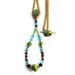 caribbean blue Necklace Swarovski beaded -  chartreuse, black  crystal passions- Victorian style ooak