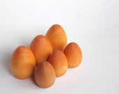ORANGE -Wood Easter Eggs- Small n Large Starter Pack- Waldorf Toy