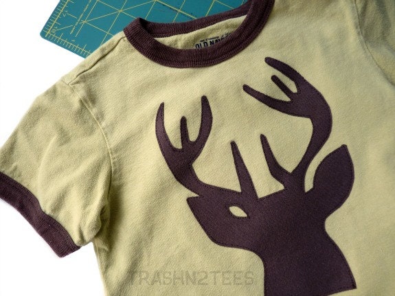 Boys Spring Clothing 2t Buck Antler Nature Ringer Tshirt by TrashN2Tees