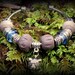 Euro Cuff Bracelet, Bangle Bracelet, Tribal, Wearable Art, Primitive, Earth Tones, Blue, FishBaySunsets