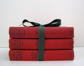 Vintage Red Book Bundle The X Bar X Boys Series 1920s & 1930s Cottage Chic Book Decor