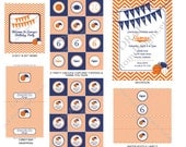DIY -  Printable: Sports Birthday Party Set -  16 items (invitation, party circles, water bottle labels, banner and more)