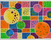 Microbial Circus - original watercolor painting