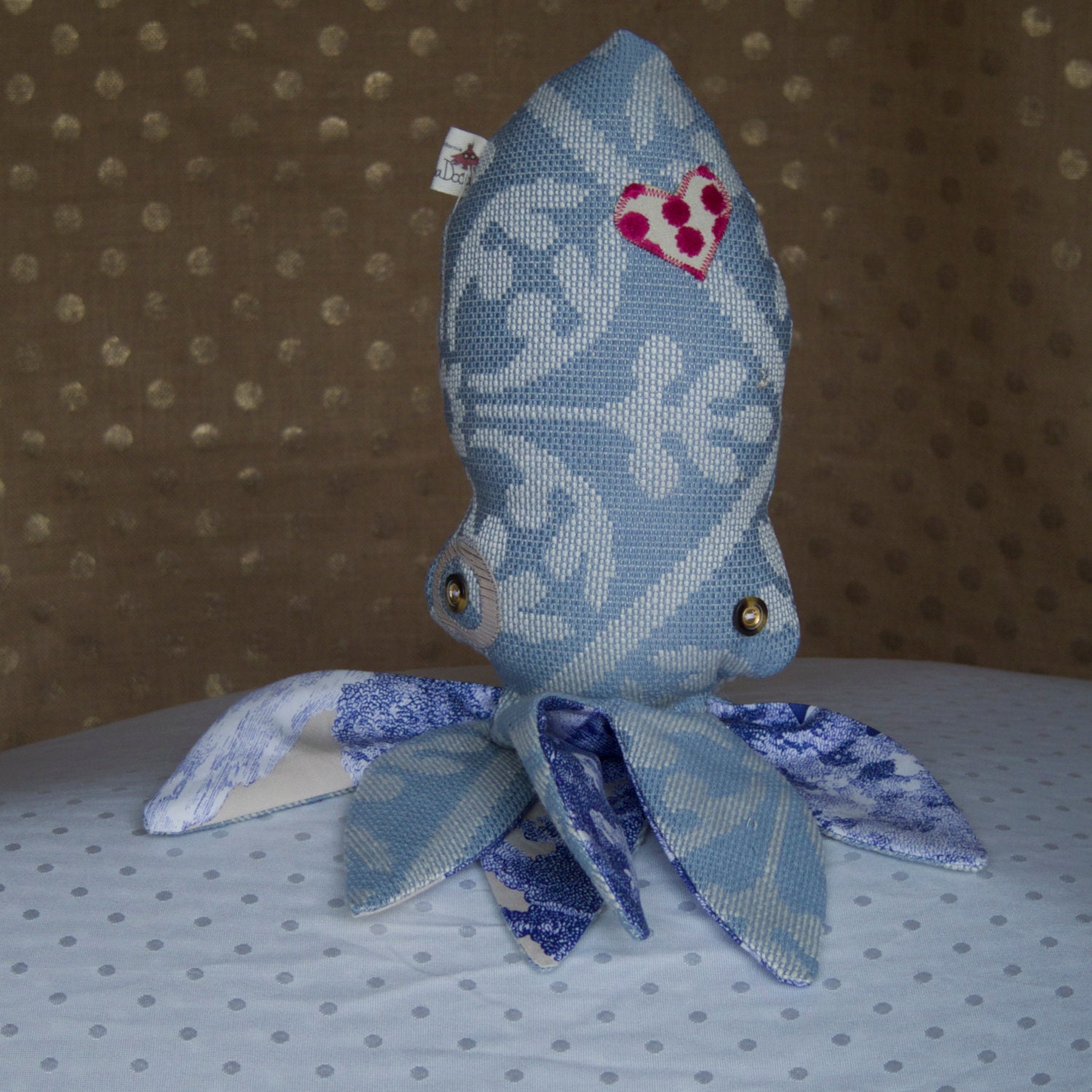 Luxurious Plush Squid with Monocle for Your Home