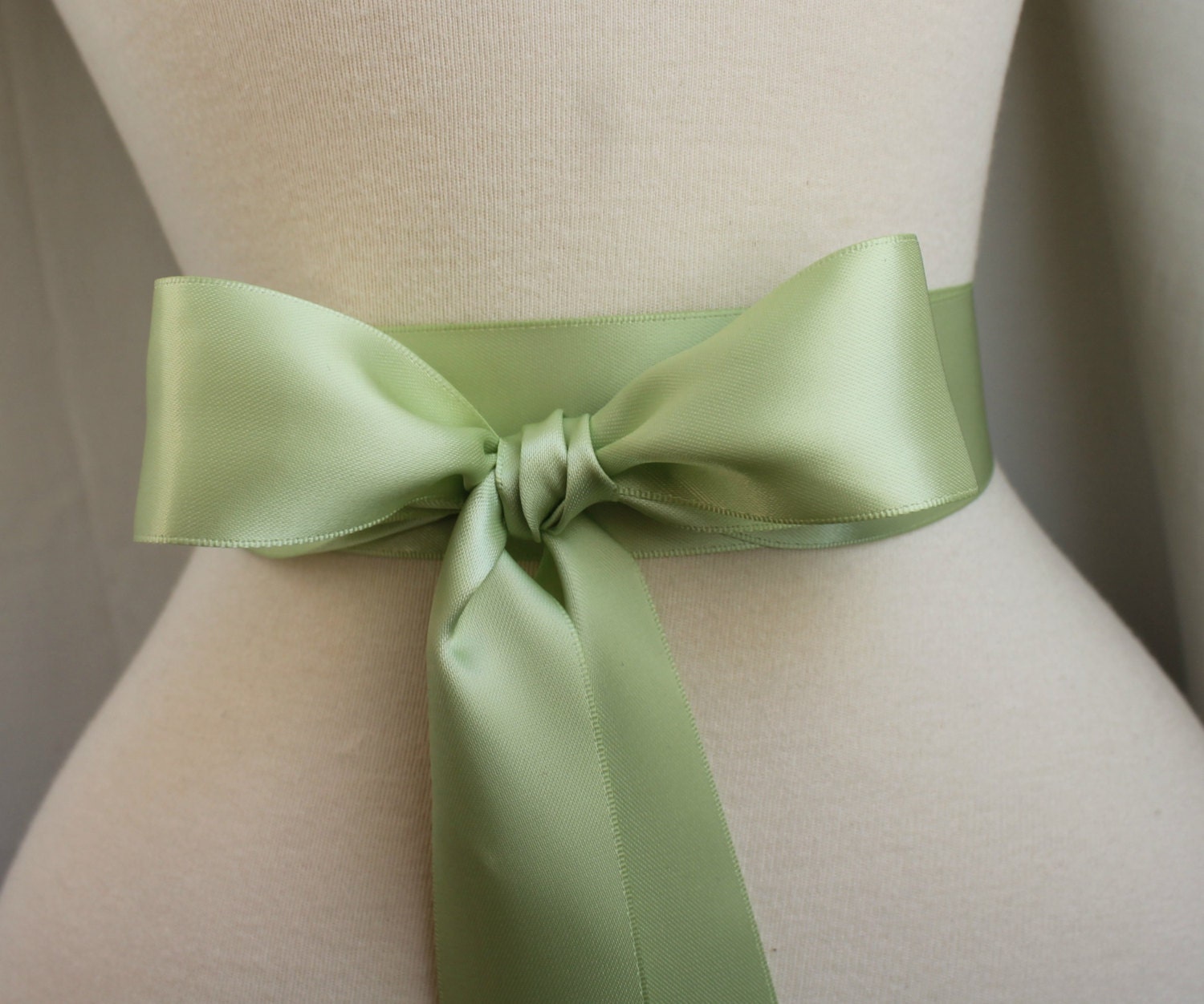 Lime Green Satin Sash Belt - Apple Green - Double Faced Satin Ribbon Sash - Spring Summer Wedding - Bridesmaids Flower girl - Many Colors