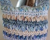 Fabulous Summer Crochet Bag Purse Tote  Straw & Fabric