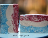 Welcome Home - Patriotic Homemade Bar Soap - Handmade Soap Cold Process - Memorial Day - Fourth of July