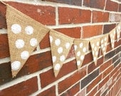 Polka Dot Burlap Banner Garland - Perfect for Parties, Baby Showers, Bridal Showers