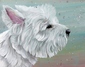 Snowflake - westie - print