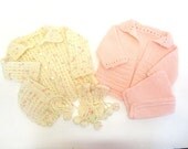 Two Vintage Hand Crocheted Baby Girl Sweater Sets