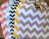 Chevron Baby Bibs - Eco Friendly - Organic French Terry - Set of Five Infant Baby Bibs
