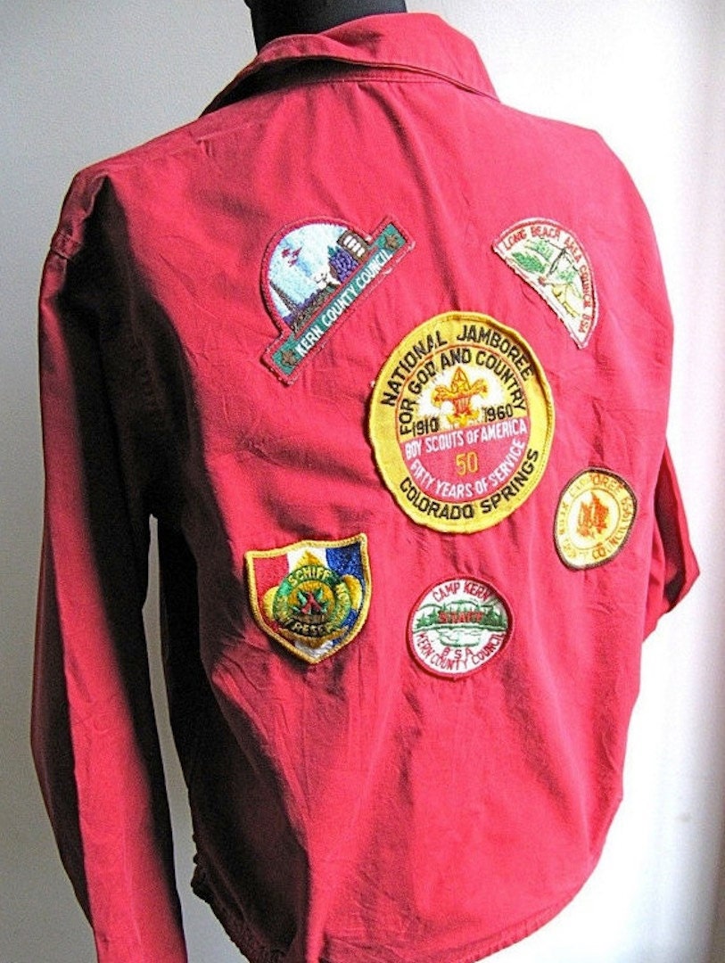 Vintage Red Boy Scouts Jacket with Patches