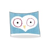 owl nursery art-postcard with envelope-nautical love owl-print from original illustration