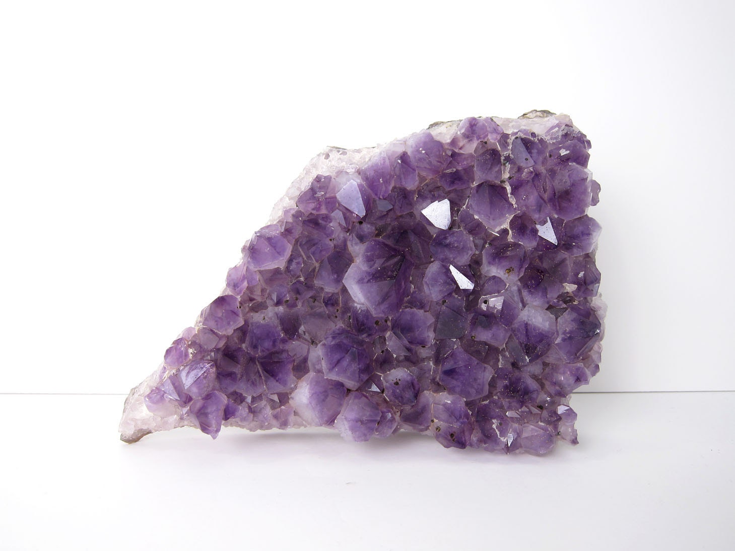 Large Mid-Century Amethyst Geode - Gemstone Crystal Gemstone Cluster Vintage Table Mantel Sculpture