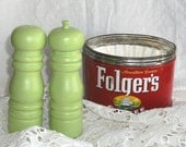 Salt and Pepper Shaker - Lime Green Salt Shaker and Pepper Grinder