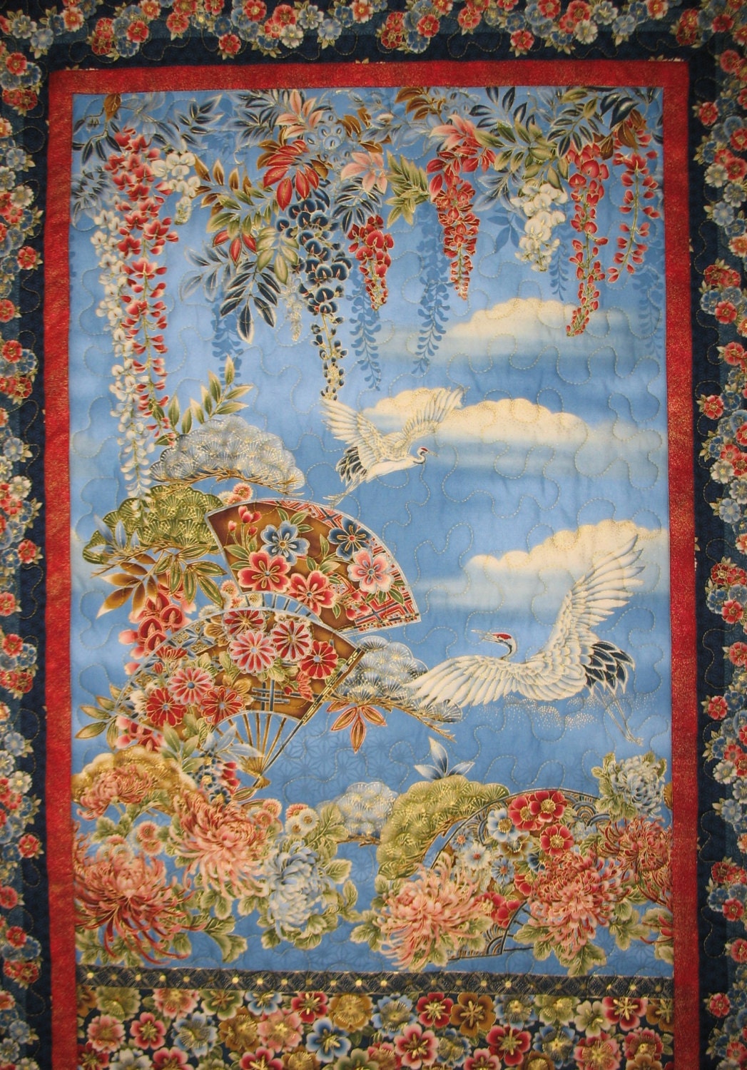 Floral Wall Hanging focus fabric from R Kaufman Imperial Collection