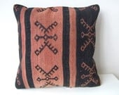 Handwoven Turkish Rug Pillow Cover, Decorative Pillows, Accent Pillow, Throw Pillow, Kilim Pillow Cover, Vintage Pillow, Lumbar Pillow