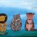 Kids Wall Art, Whimsical Childrens Decor, Lion Tiger and Bear