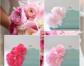 Light Blue and Shades of Pinks - Bridal Clutch / Bridesmaid Clutch - Custom color