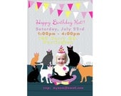 Kitty Cat Invitation -  Printable and Personalized