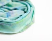 Infinity Hand Dyed Scarf Versatile Cowl Loop Teal Mint Blue Seafoam Turquoise pastel modern minimal