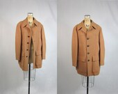 60s Mens Pendleton Wool Jacket / Classic Tan Coat . XL 42 Bust