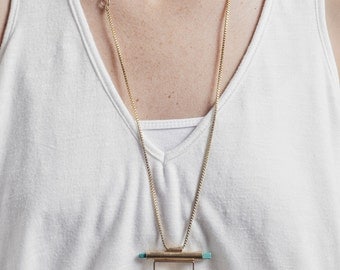Brass and Turquoise Forbidden City Necklace