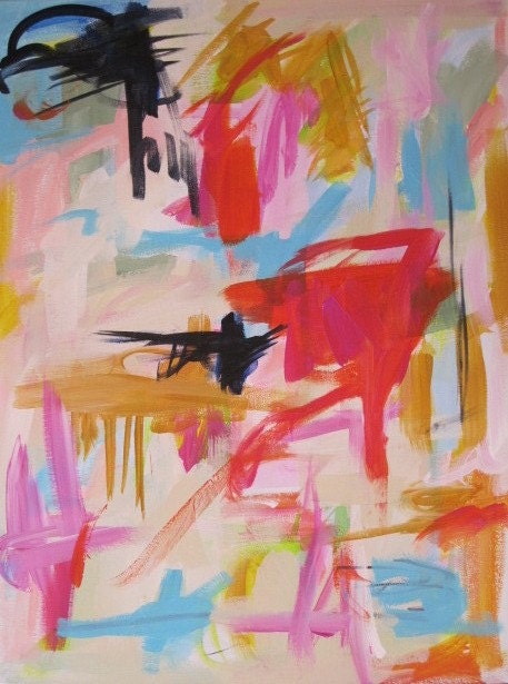 Abstract  expressionist 18 x 24 acrylic on canvas by Kerry Steele